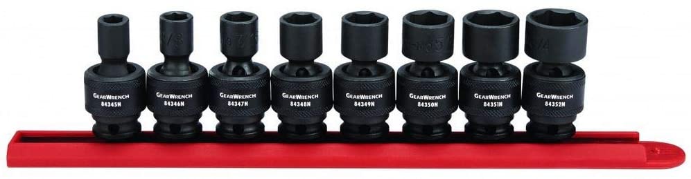 GEARWRENCH 8 Pc. 3/8" Drive 6 Point Standard Universal Impact SAE Socket Set - 84917N - MPR Tools & Equipment