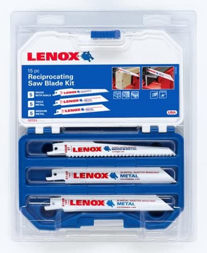 Lenox 10734 15-Piece Reciprocating Saw Blade Kit with Plastic Case - MPR Tools & Equipment
