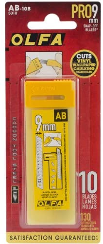 Olfa 5010 AB-10B 9mm Snap-Off Silver Blade. 10-Pack - MPR Tools & Equipment