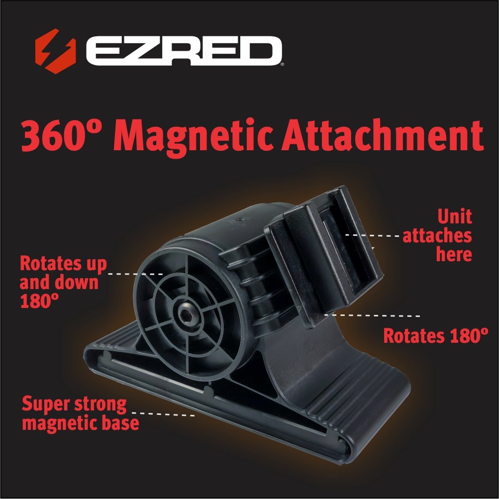 EZ RED XLM500-RD 500 lm Micro-USB Rechargeable Magnetic Logo Work Light. Black/Red - MPR Tools & Equipment