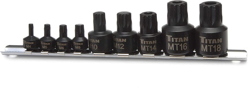 TITAN 16138 9-Piece Low Profile Impact Triple Square Bit Socket Set - MPR Tools & Equipment