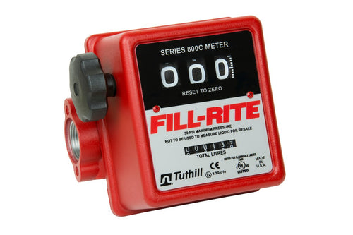 Fill-Rite 807CL1 1" 19-76 LPM 3 Wheel Mechanical Meter, Aluminum, Fuel Transfer Liter Meter - MPR Tools & Equipment