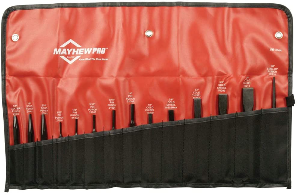 Mayhew Pro 61044 Punch and Chisel Kit.  14-Piece - MPR Tools & Equipment