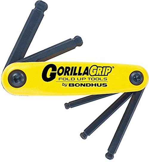 Bondhus 12894 GorillaGrip Set of 5 Ballpoint Fold-up Keys. sizes 3/16-3/8" - MPR Tools & Equipment