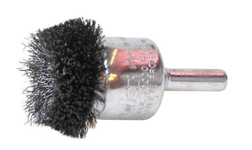 Weiler 10035 Circular Flared Crimped Wire End Brush. 1-1/4". 0.08" Steel Fill - MPR Tools & Equipment