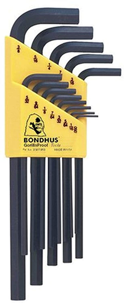 Bondhus 12137 Set of 13 Hex L-wrenches. Long Length. sizes .050-3/8" - MPR Tools & Equipment