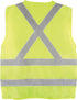 PIP Dynamic TSV2YG21XL CSA Appr. Polyester Traffic Vest, Hi-Vis Yellow-Green, 2" Wide 360° Hrz Stripes, 2 Vrt Stripes, X in Back – XL - MPR Tools & Equipment