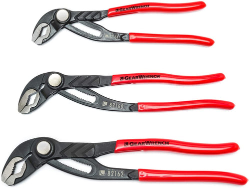 GEARWRENCH 82118 3 Pc. Push Button Tongue and Groove Plier Set - MPR Tools & Equipment