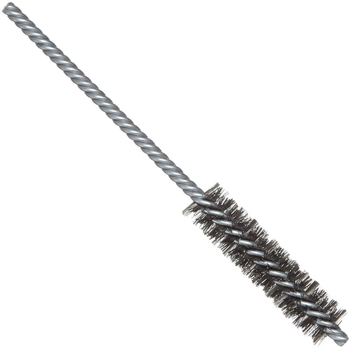 Weiler 21107 0.006" Wire Size. 1/2" Diameter. 5" Length. Steel Bristles. Double Stem Double Spiral Power Tube Brush - MPR Tools & Equipment