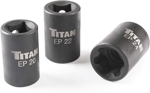 Titan 17414 External Torx Plus Socket Set, 3 Piece - MPR Tools & Equipment