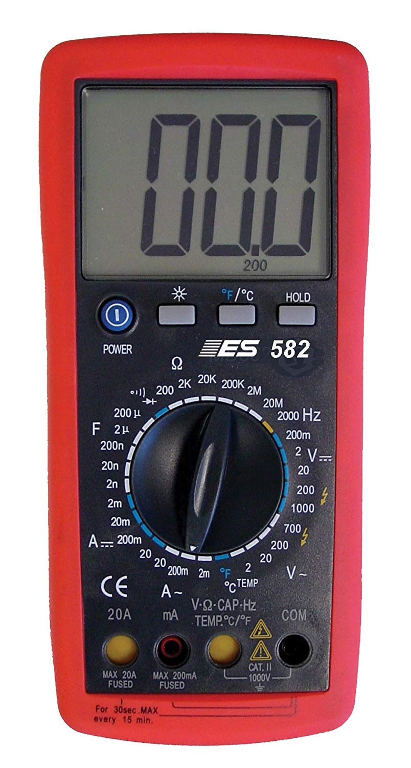 Electronic Specialties 582 Red 7.75" x 3.5" Deluxe Digital Multimeter - MPR Tools & Equipment