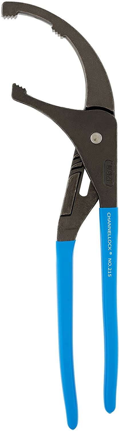 Channellock 215 15-Inch Oil Filter & PVC Pliers | Ideal for Engine Filters, Conduit, and Fittings | Forged from High Carbon Steel | Made in the USA - MPR Tools & Equipment