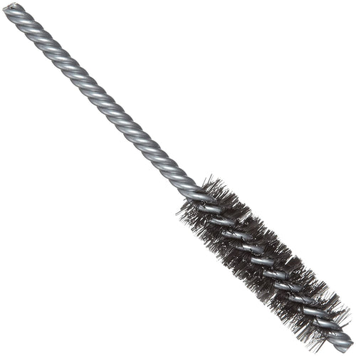 Weiler 21109 0.008" Wire Size. 5/8" Diameter. 5" Length. Steel Bristles. Double Stem Double Spiral Power Tube Brush - MPR Tools & Equipment