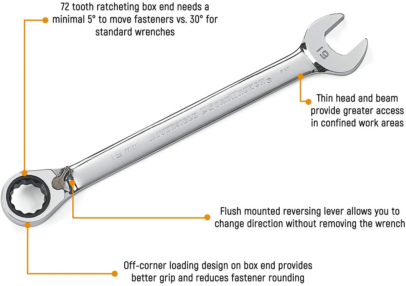 GearWrench 9540 1-Inch Reversible Combination Ratcheting Wrench - MPR Tools & Equipment