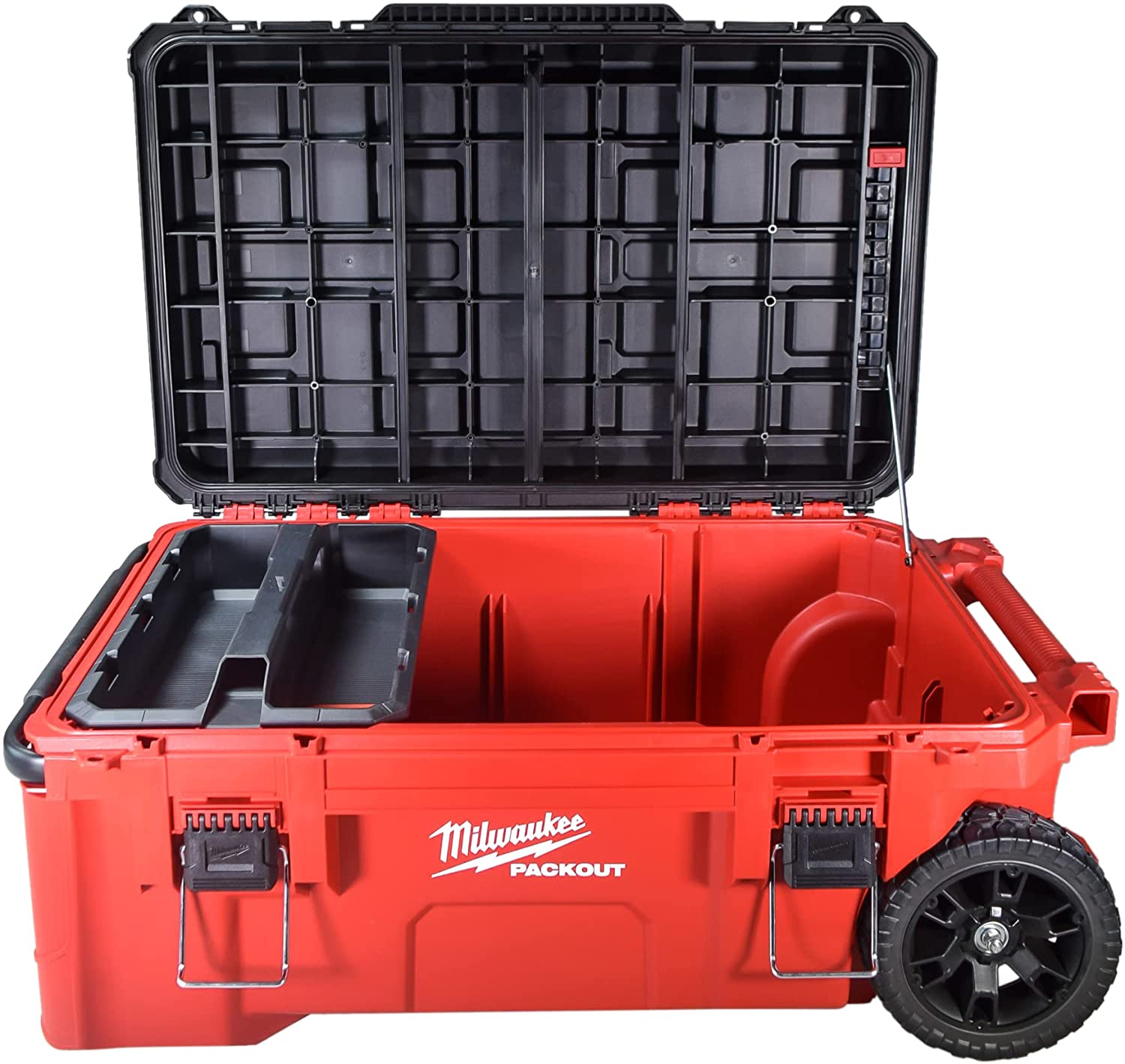 Milwaukee Rolling Tool Chest PACKOUT 38 in Dual Stack Top 250 lb Capacity  BLACK