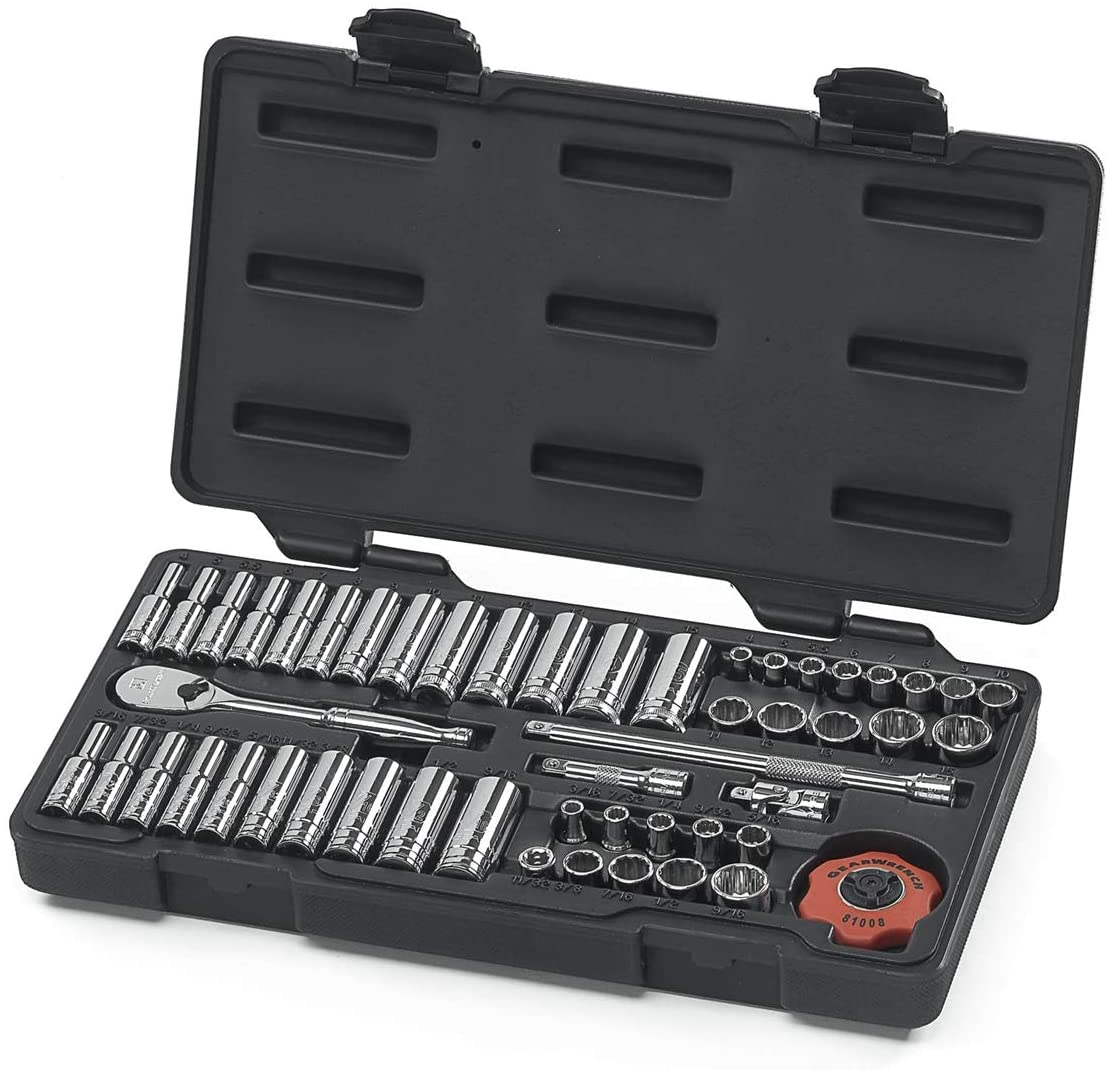 GearWrench 80301 51 Piece 1/4-Inch Drive 12 Point Socket Set - MPR Tools & Equipment