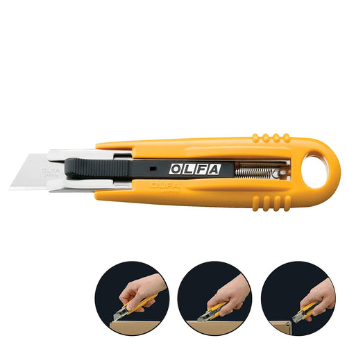 OLFA 9048 SK-4 Semi Automatic Self Retracting Safety Knife. Standard. Yellow - MPR Tools & Equipment