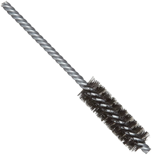 Weiler 21108 0.005" Wire Size. 5/8" Diameter. 5" Length. Steel Bristles. Double Stem Double Spiral Power Tube Brush - MPR Tools & Equipment