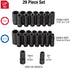 Sunex 5153DD, 1/2 Inch Drive Master Impact Socket Set, Double Deep, 29-Piece, SAE/Metric, 7/16" - 1-1/4", 10mm-27mm, Cr-Mo Steel, Radius Corner Design, Dual Size Markings, Heavy Duty Storage 