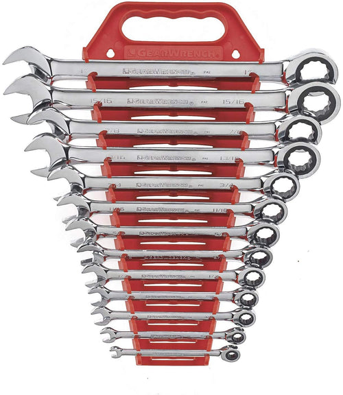 GEARWRENCH 13 Pc. 12 Point Ratcheting Combination SAE Wrench Set - 9312 - MPR Tools & Equipment