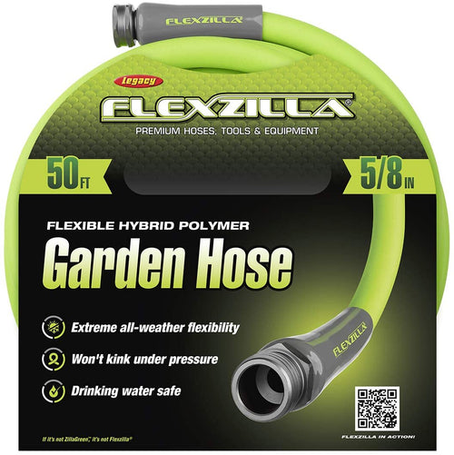 Flexzilla Garden Hose. 5/8" X 50'. Heavy Duty. Lightweight. Drinking Water Safe-HFZG550YW - MPR Tools & Equipment