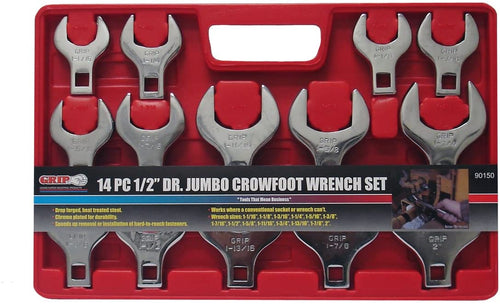 Grip 14 pc 1/2" Jumbo Crowfoot Wrench Set SAE - MPR Tools & Equipment