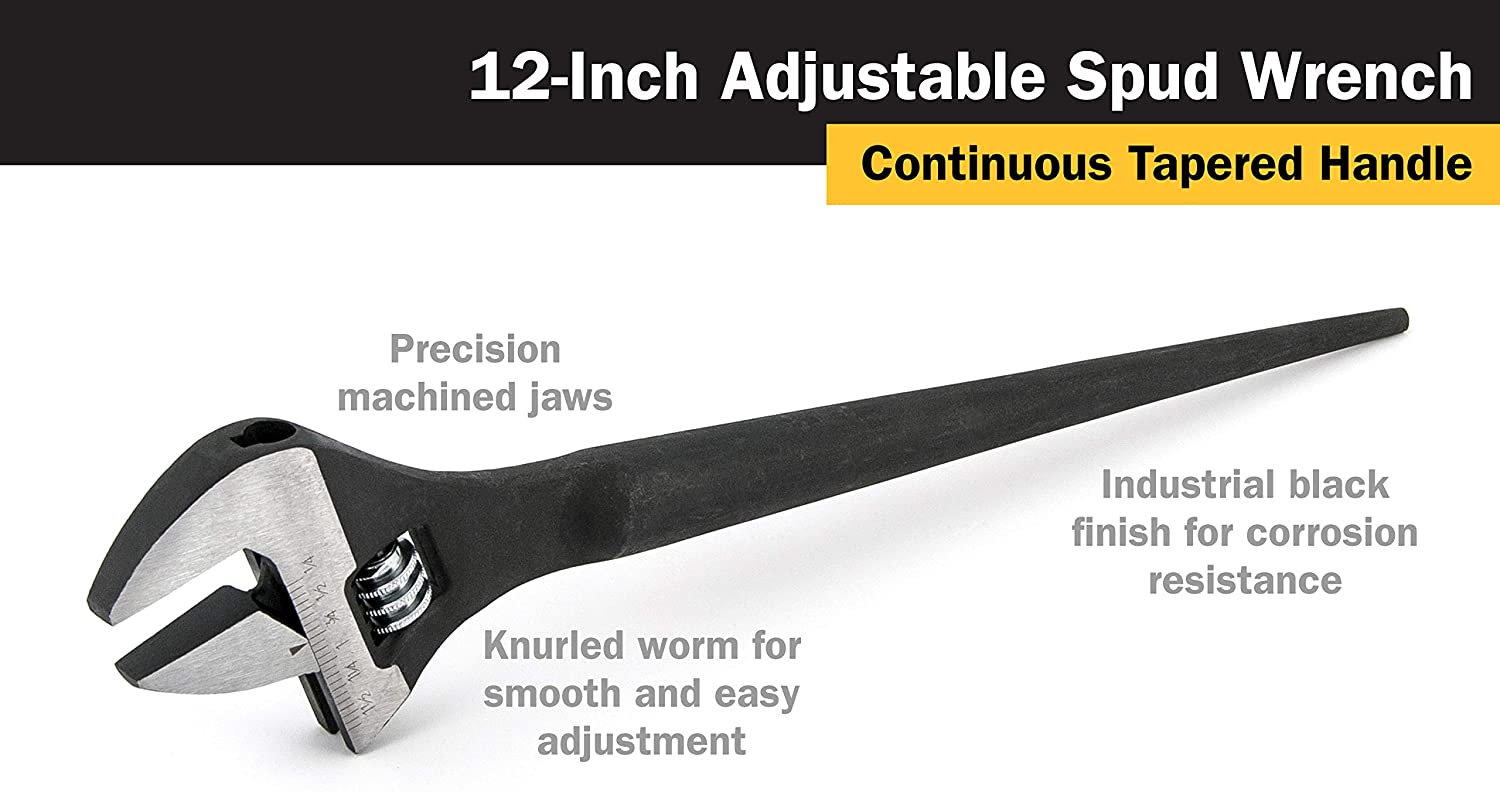 TITAN TIT216 12-Inch Adjustable Construction Spud Wrench - MPR Tools & Equipment