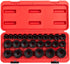 Sunex 2645, 1/2 Inch Drive Impact Socket Set, 26-Piece, Metric, 10mm-36mm, Cr-Mo Alloy Steel, Radius Corner Design, Heavy Duty Storage Case - MPR Tools & Equipment