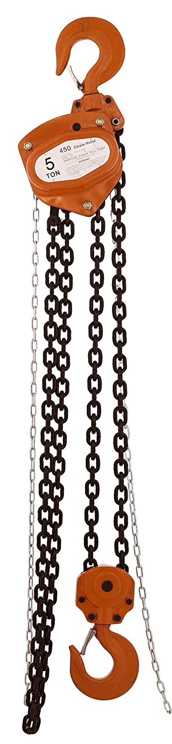 American Power Pull 450 Chain Block, 5 Ton, 17" Length, 11" Height, 9" Width - MPR Tools & Equipment