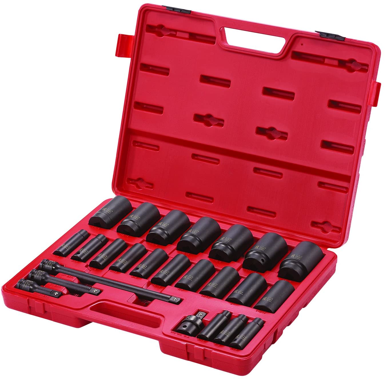 Sunex 2824 1/2-Inch Drive Deep Impact Socket Set, 24-Piece - MPR Tools & Equipment