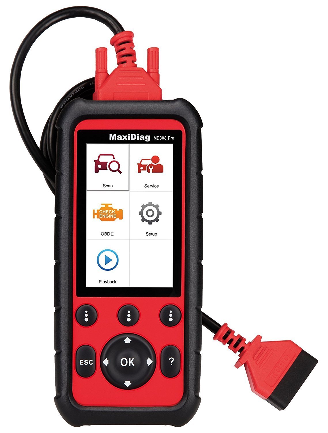 Autel MaxiDiag Advanced MD808 (MD808 Pro) All System OBDII Scanner (Combination of MaxiCheck Pro and MD802) for Oil and Battery Reset Registration. Parking Brake Pad Relearn.SAS.SRS.ABS.EPB.D