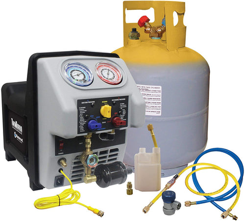 MASTERCOOL 69365 Twin Turbo Refrigerant Recovery System with 50 LB DOT Tank - MPR Tools & Equipment
