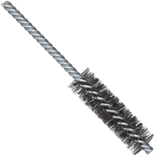 Weiler 21111 0.0104" Wire Size. 3/4" Diameter. 5-1/2" Length. Steel Bristles. Double Stem Double Spiral Power Tube Brush - MPR Tools & Equipment