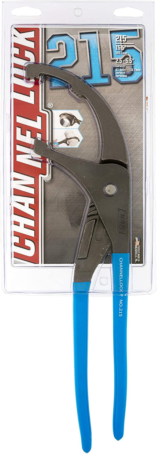 Channellock 215 15-Inch Oil Filter & PVC Pliers | Ideal for Engine Filters, Conduit, and Fittings | Forged from High Carbon Steel | Made in the USA - MPR Tools & Equipment