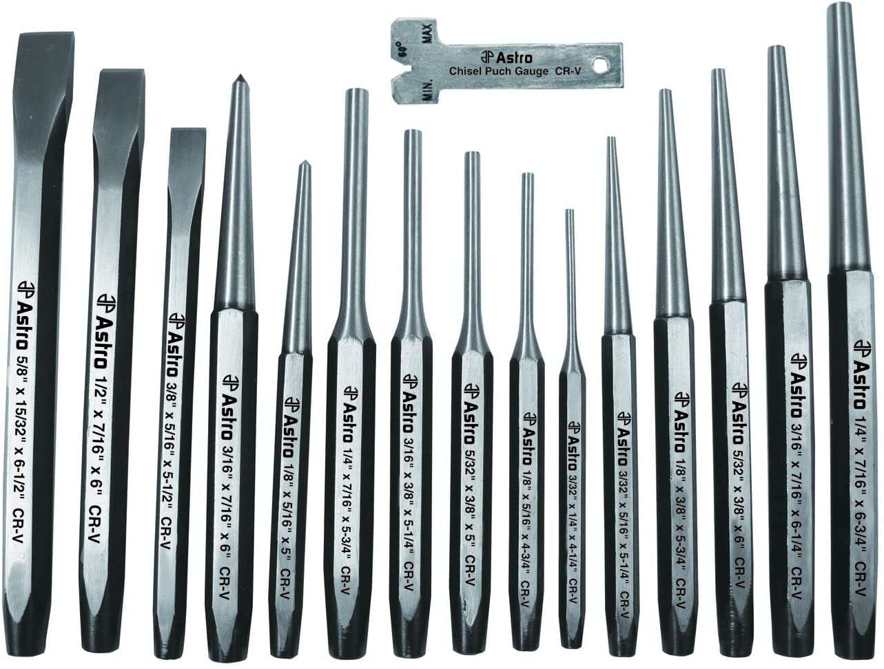 Astro Pneumatic 1600 16-Piece Punch and Chisel Set - MPR Tools & Equipment