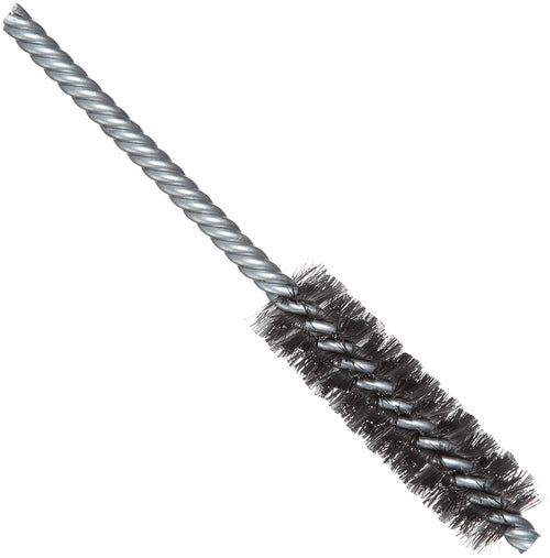 Weiler 21110 0.006" Wire Size. 3/4" Diameter. 5-1/2" Length. Steel Bristles. Double Stem Double Spiral Power Tube Brush - MPR Tools & Equipment