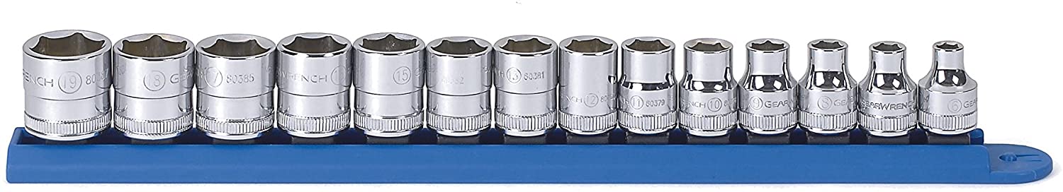 GearWrench 80552 14 Piece 3/8-Inch Drive 6 Point Standard Metric Socket Set - MPR Tools & Equipment