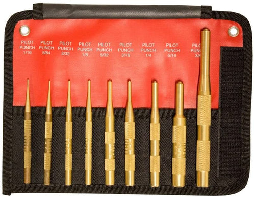 Mayhew Tools 61367 9 Piece Brass Pilot Punch Set - MPR Tools & Equipment
