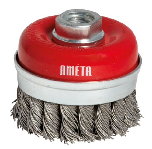 Ameta 72-1400 4" x 5/8"-11 Knotted Cup Brush - MPR Tools & Equipment