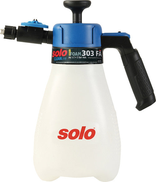 Solo Incorporated 303-FA Pulvérisateur à pression Cleanline 1,25 L avec fonction de mousse réglable Variofoam, 45 PSI, joint Viton, comprend une buse de pulvérisation plate spéciale