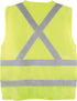 PIP Dynamic TSV2YG2123XL CSA Appr. Polyester Traffic Vest, Hi-Vis Yellow-Green, 2" Wide 360° Hrz Stripes, 2 Vrt Stripes, X in Back – 2XL/3XL - MPR Tools & Equipment