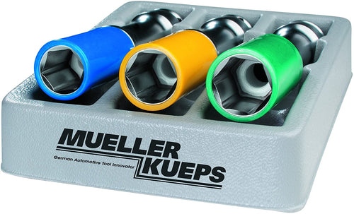 Mueller-Kueps 800 200 Silver 3 Piece Wheel Mounting Socket Kit (XL) - MPR Tools & Equipment