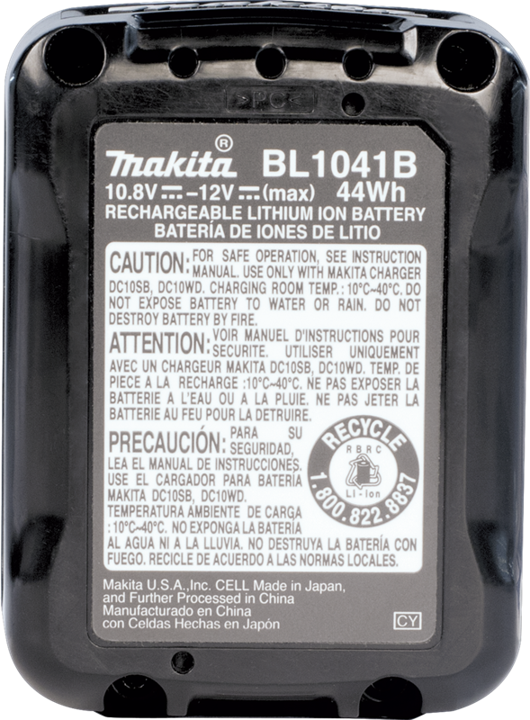 Makita BL1041B 12V Max CXT® Lithium‑Ion 4.0Ah Battery - MPR Tools & Equipment