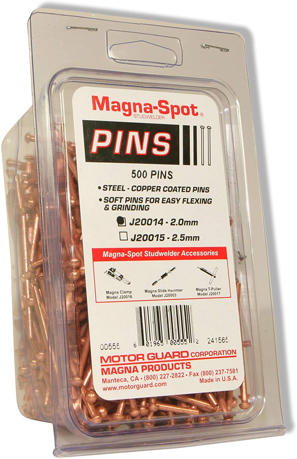 Motor Guard J20014 Magna Draw Pins. 2mm. 500-Pack - MPR Tools & Equipment