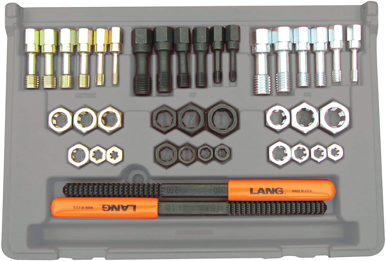 Lang  972 40 Piece Fractional and Metric Thread Restorer Kit - MPR Tools & Equipment
