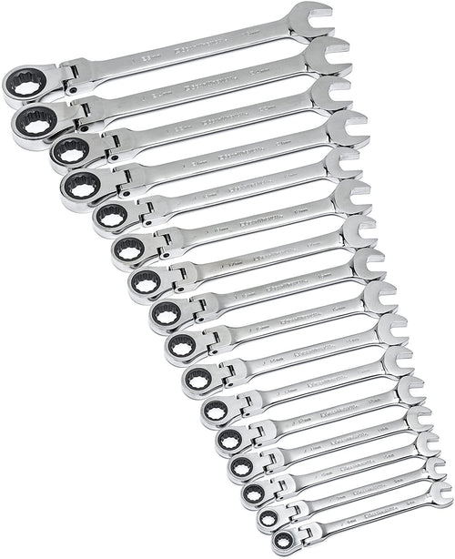 GEARWRENCH 16 Pc. 12 Point Flex Head Ratcheting Combination Metric Wrench Set - 9902D - MPR Tools & Equipment