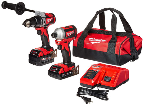 Milwaukee 2893-22CX M18 Brushless 2-Tool Combo Kit, Hammer Drill/Impact Driver - MPR Tools & Equipment