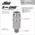 Milton S-744 5 In ONE Universal Quick-Connect Coupler, 1/4" MNPT - MPR Tools & Equipment