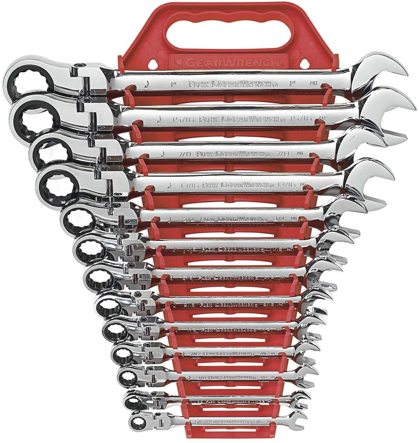 GEARWRENCH 13 Pc. 12 Point Flex Head Ratcheting Combination SAE Wrench Set - 9702D - MPR Tools & Equipment