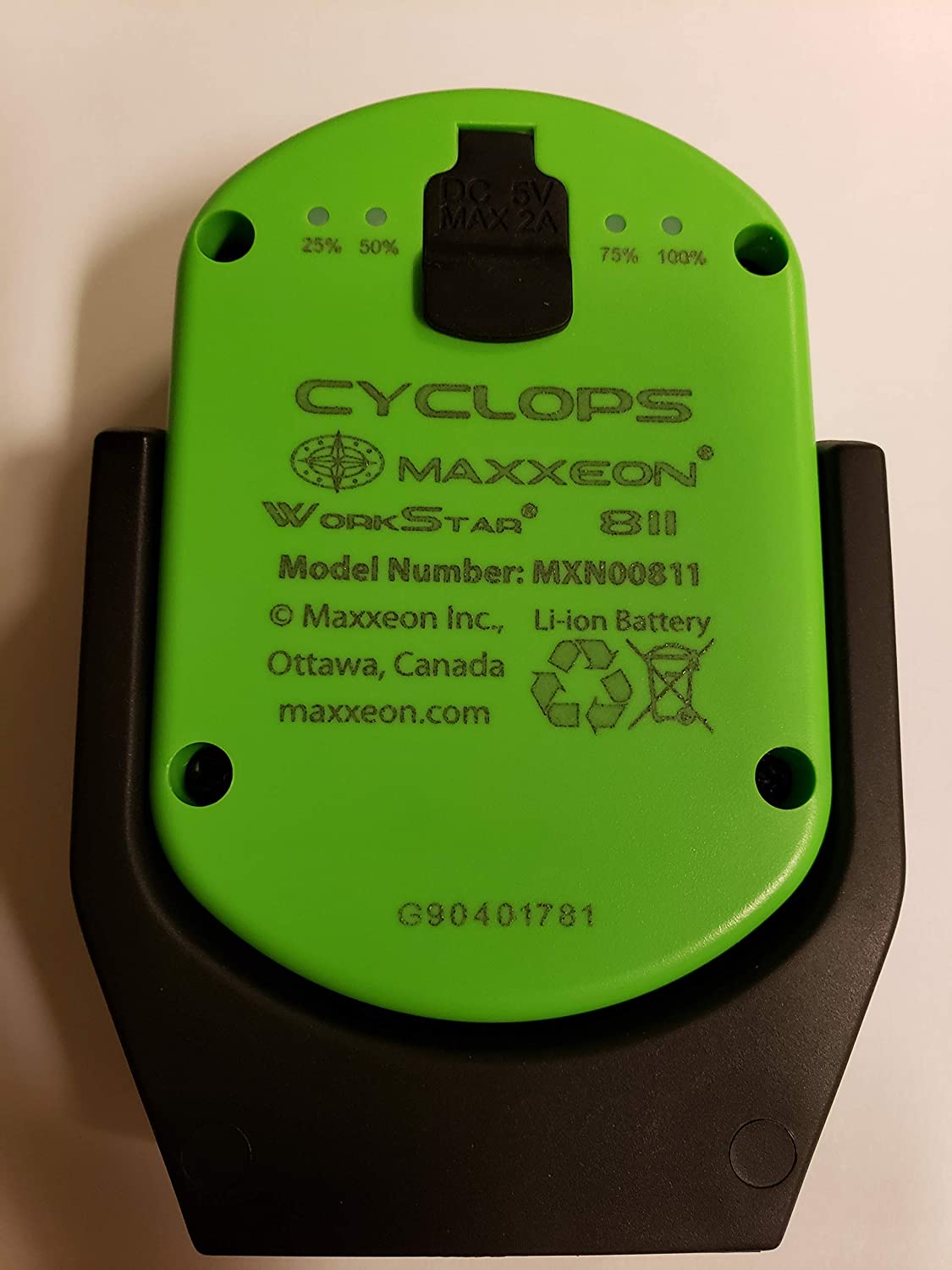 Maxxeon MXN00811. Hivis Green. 720 Lumens. USB Rechargeable LED Cyclops Workstar Work Light - MPR Tools & Equipment
